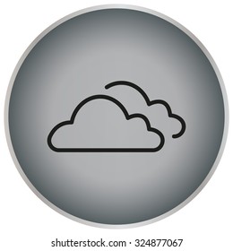 clouds line icon, vector illustration. Flat design style