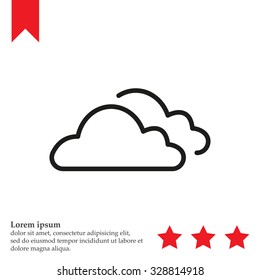 clouds line icon, vector illustration. Flat design style