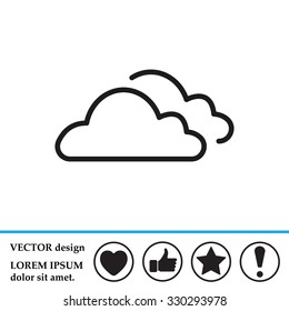 clouds line icon, vector illustration. Flat design style