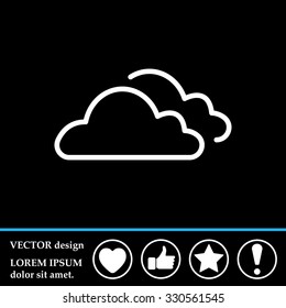 clouds line icon, vector illustration. Flat design style