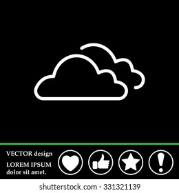 clouds line icon, vector illustration. Flat design style