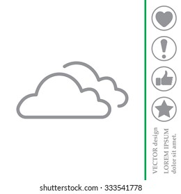 clouds line icon, vector illustration. Flat design style