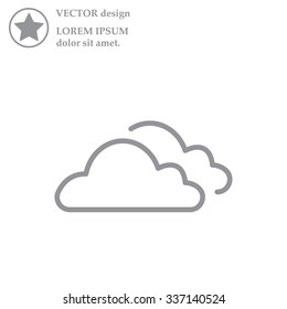 clouds line icon, vector illustration. Flat design style
