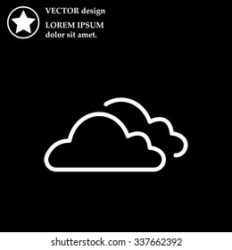 clouds line icon, vector illustration. Flat design style