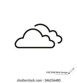 clouds line icon, vector illustration. Flat design style