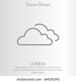 clouds line icon, vector illustration. Flat design style