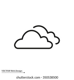 clouds line icon, vector illustration. Flat design style