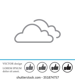 clouds line icon, vector illustration. Flat design style