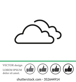 clouds line icon, vector illustration. Flat design style