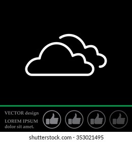 Clouds line icon, vector illustration. Flat design style