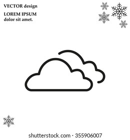 clouds line icon, vector illustration. Flat design style