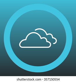 clouds line icon, vector illustration. Flat design style