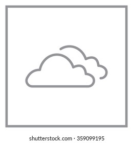 clouds line icon, vector illustration. Flat design style