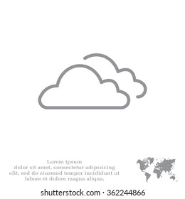 clouds line icon, vector illustration. Flat design style