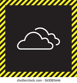 clouds line icon, vector illustration. Flat design style
