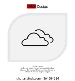 clouds line icon, vector illustration. Flat design style