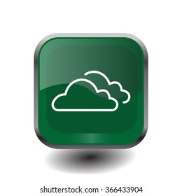 clouds line icon, vector illustration. Flat design style