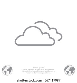 clouds line icon, vector illustration. Flat design style