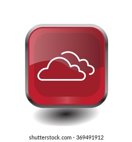 clouds line icon, vector illustration. Flat design style