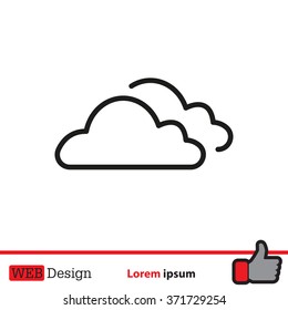 clouds line icon, vector illustration. Flat design style