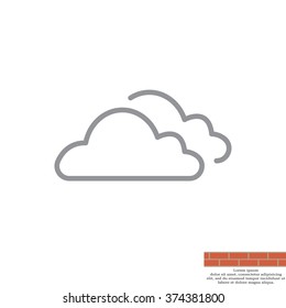 clouds line icon, vector illustration. Flat design style