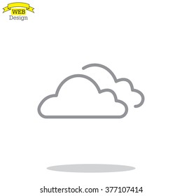 clouds line icon, vector illustration. Flat design style