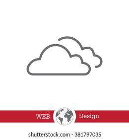 clouds line icon, vector illustration. Flat design style