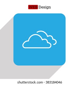 clouds line icon, vector illustration. Flat design style