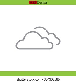 clouds line icon, vector illustration. Flat design style