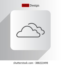 clouds line icon, vector illustration. Flat design style