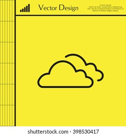 clouds line icon, vector illustration. Flat design style