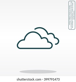 clouds line icon, vector illustration. Flat design style