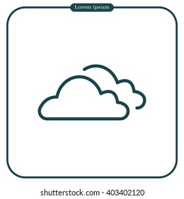 clouds line icon, vector illustration. Flat design style