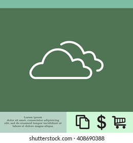 clouds line icon, vector illustration. Flat design style