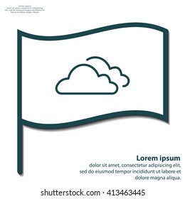 clouds line icon, vector illustration. Flat design style