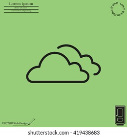 clouds line icon, vector illustration. Flat design style