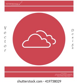 clouds line icon, vector illustration. Flat design style