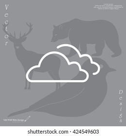clouds line icon, vector illustration. Flat design style
