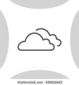 clouds line icon, vector illustration. Flat design style