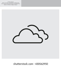 clouds line icon, vector illustration. Flat design style