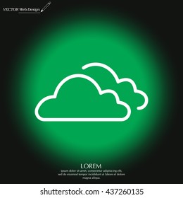 clouds line icon, vector illustration. Flat design style