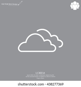 clouds line icon, vector illustration. Flat design style