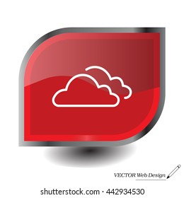 clouds line icon, vector illustration. Flat design style