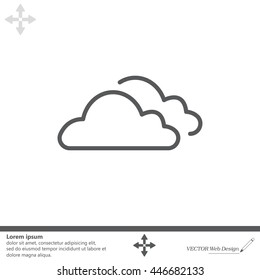 clouds line icon, vector illustration. 