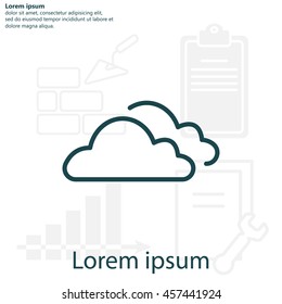 clouds line icon, vector illustration. 