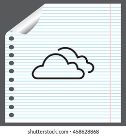clouds line icon, vector illustration. 