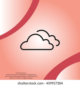 clouds line icon, vector illustration. 