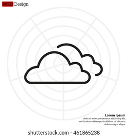 clouds line icon, vector illustration. 