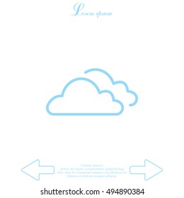 clouds line icon, vector illustration. 