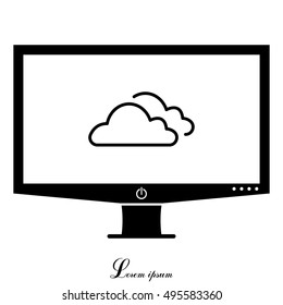 clouds line icon, vector illustration. 